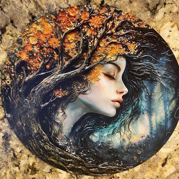 8x8 Round Faux Resin Painting - Picture 1 of 6